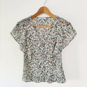 Madewell Carmelina Flutter Sleeve Floral Top Size 00